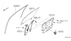  СТЕКЛОПОД ЕМНИК В СБОРЕ 807201CA0B NISSAN