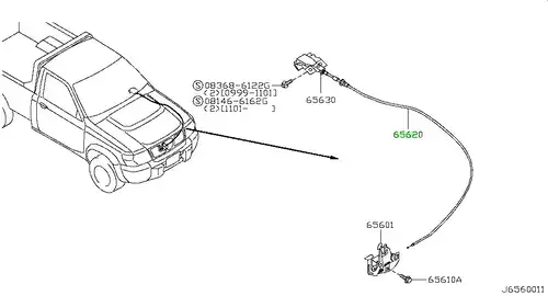  ТРОС ЗАМКА КАПОТА NISSAN 65621VB00A