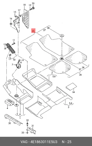 Коврики в салон VAG 4E1863011E 5U3