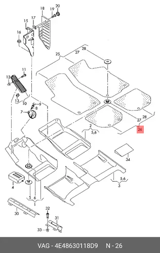 Коврики в салон VAG 4E4863011 8D9
