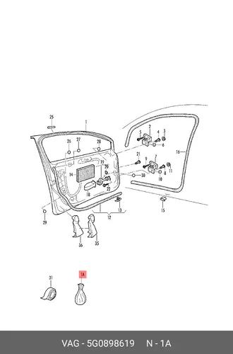 1 К-Т КРЕПЛЕНИЯ 5G0898619 VAG