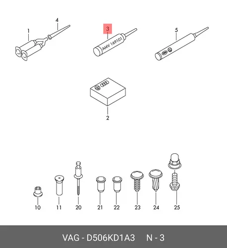  2-КОМПОНЕНТНАЯ ПЕНА -ЗАПОЛНИТЕЛЬ D 506KD1A3 VAG