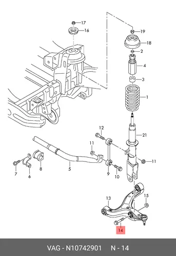 БОЛТ N 10742901 VAG