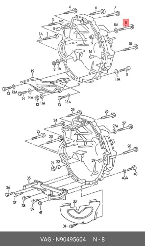  Болт М12x90 N 90495604 VAG