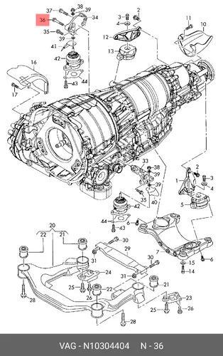  БОЛТ С ВНУТРЕННИМ ШЕСТИГРАННИ- N 10304404 VAG