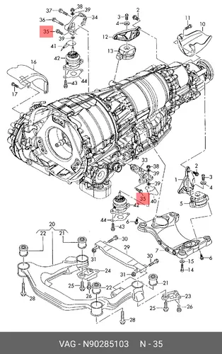 Болт с внутренним шестигранни- N 90285103 VAG