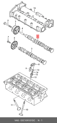 Распредвал VAG 03C109101DC