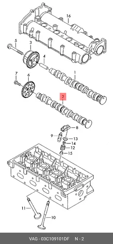 Распредвал VAG 03C109101DF