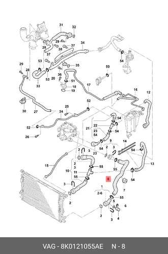  (AUDI), ВОДЯНОЙ ШЛ 8K0121055AE VAG