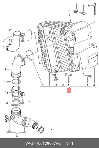Фильтр воздушный VAG 7L6129607AE