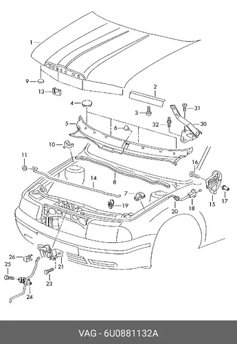 (8 гр.), (SKODA), Вставка, 6U0881132A VAG