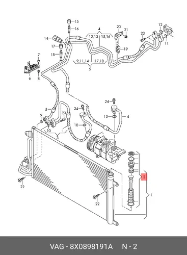 Осушитель кондиционера VAG 8X0898191A