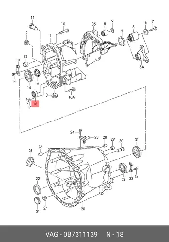 РОЛИКОВЫЙ ПОДШИПНИК 0B7311139 VAG