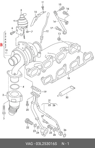 Коллектор выпускной VAG 03L253016S