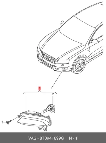 Фара противотуманная VAG 8T0941699G