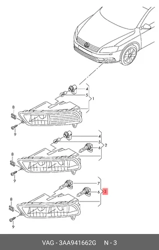 Фара противотуманная VAG 3AA941662G