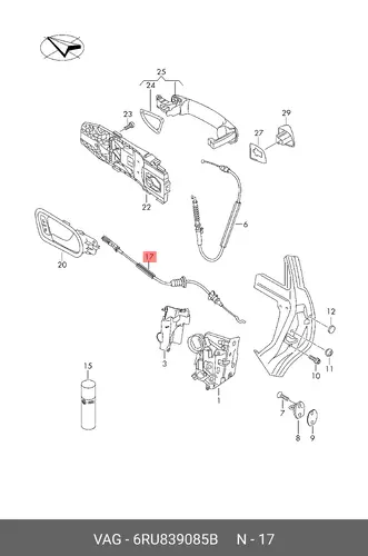  (8 ГР.), ГИБКАЯ ТЯГ 6RU839085B VAG