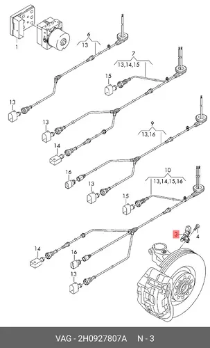 Датчик ABS VAG 2H0927807A