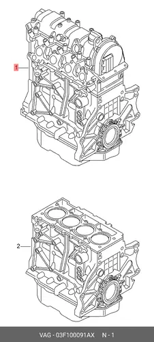 Двигатель (ДВС) в сборе VAG 03F100091AX