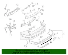 (8 ГР.), (AUDI), ДЕКОР. НАКЛАДКА 4L0807443 2ZZ VAG