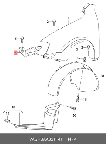  (8 ГР.), (VW), ДЕРЖАТЕЛЬ 3AA821141 VAG