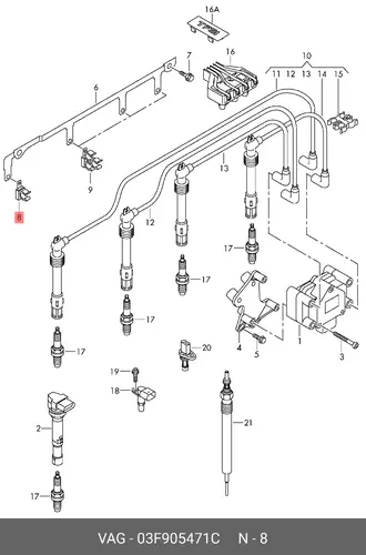  (8 ГР.), ДЕРЖАТЕЛЬ 03F905471C VAG