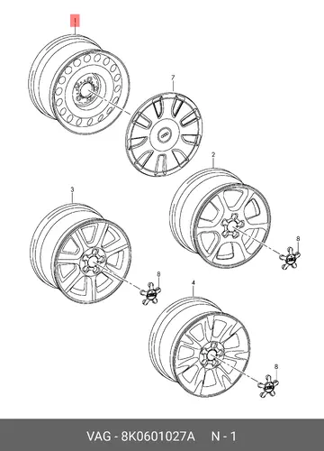 Диск stahl 8K0601027A VAG