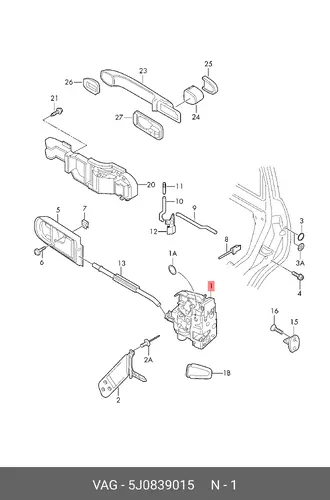Замок дверной 5J0839015 VAG
