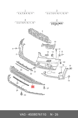 (AUDI),ЗАМЫКАЮЩАЯ ЧАСТЬ 4G0807611G VAG
