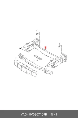 Усилитель бампера VAG 8V0807109B