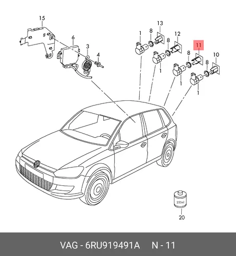  ДЕРЖАТЕЛЬ 6RU919491A VAG