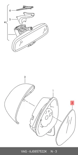 ЗЕРКАЛО 6J0857522K VAG