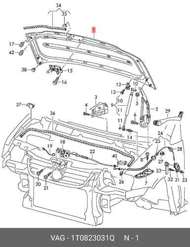 Капот 1T0823031Q VAG