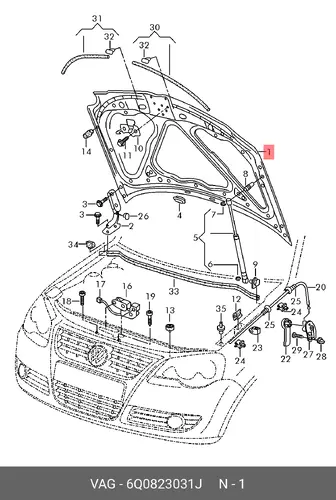 Капот 6Q0823031J VAG