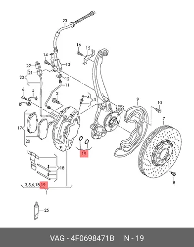  (AUDI), ПРОКЛАДКИ 4F0698471B VAG
