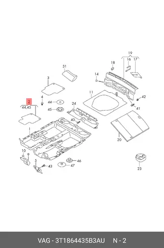 Коврики в салон VAG 3T1864435B 3AU