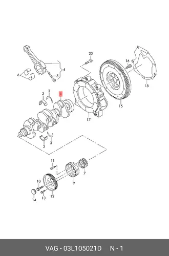  Коленчатый 03L105021D VAG