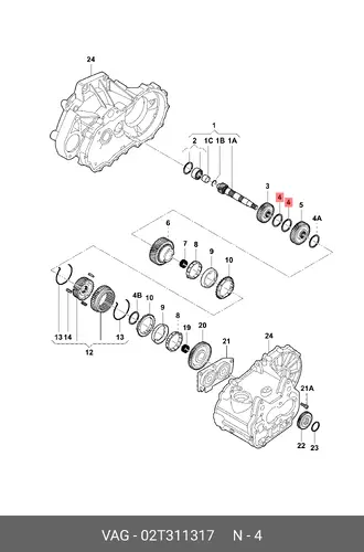 СТОПОРНОЕ КОЛЬЦО 02T311317 VAG