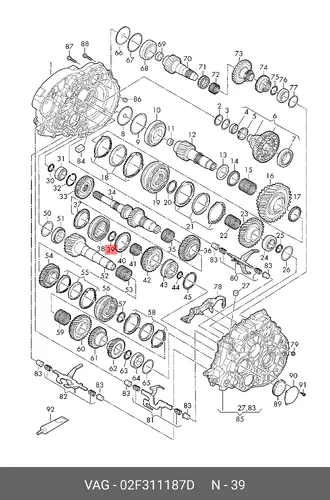 02F311187D Кольцо упорное VAG