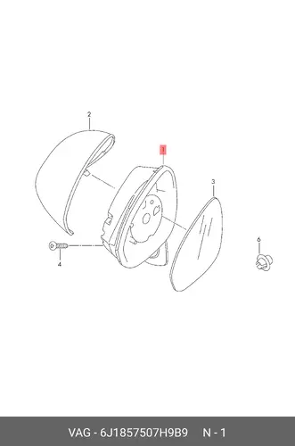Корпус зеркала 6J1857507H 9B9 VAG