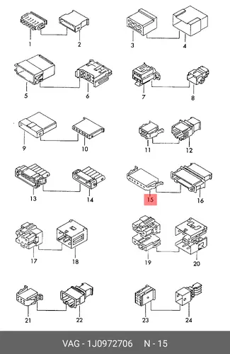 1J0972706 КОРПУС ПЛОСКОГО РАЗЪЕМА VAG