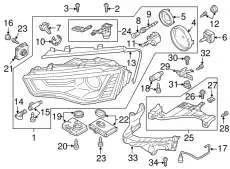 (8 ГР.), (AUDI), КРЕПЛЕНИЕ ФАРЫ 8T0805608D VAG