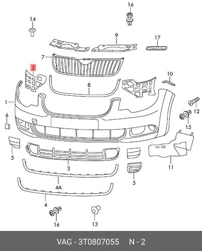  (SKODA), КРОНШТЕЙН 3T0807055 VAG