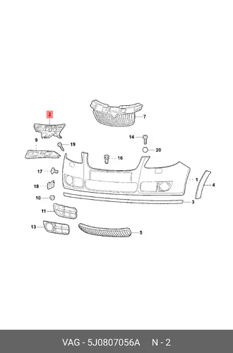 (8 гр.), Кронштейн 5J0807056A VAG