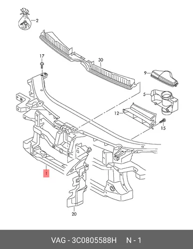  VAG 3C0805588H Держатель