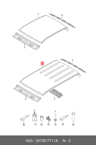 Крыша 2H7817111A VAG