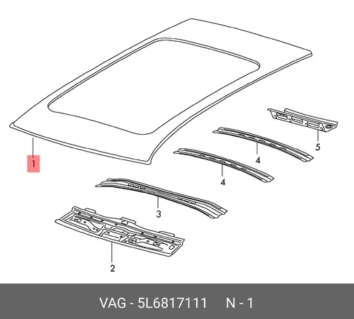  КРЫША ЙЕТИ 5L6817111 VAG