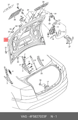 Крышка багажника 4F5827023F VAG