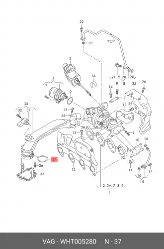 Кольцо уплотнительное автомобильное VAG WHT005280