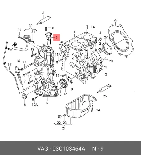 Маслоотделитель 03C103464A VAG